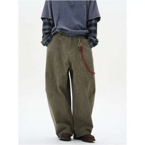 LOOSE FITTING CURVED CARGO PANTS image 4