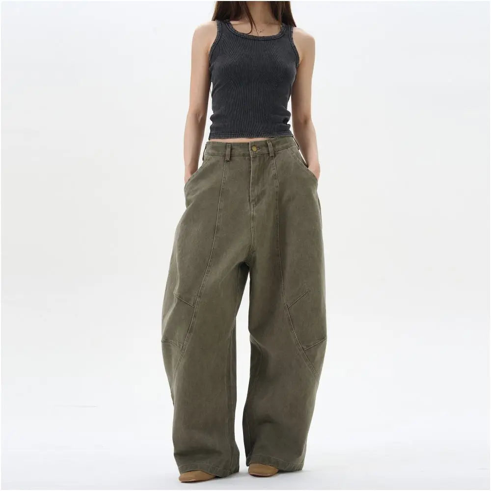 LOOSE FITTING CURVED CARGO PANTS URBANCLANS