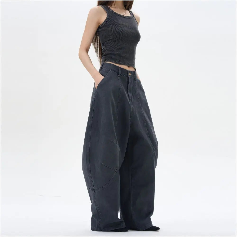 LOOSE FITTING CURVED CARGO PANTS URBANCLANS