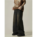 SLUB TEXTURE WIDE LEG JEANS URBANCLANS