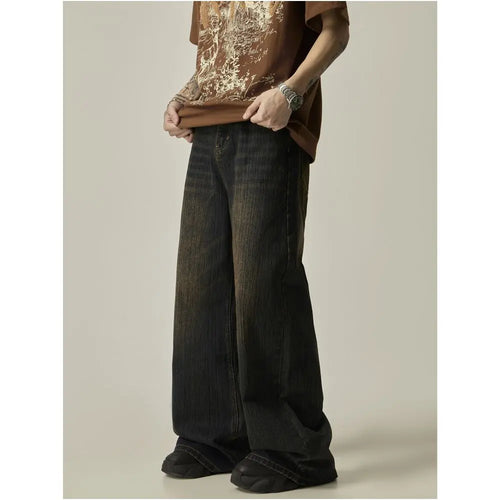 SLUB TEXTURE WIDE LEG JEANS URBANCLANS