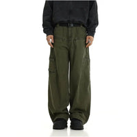 WASHED WIDE LEG CARGO PANTS