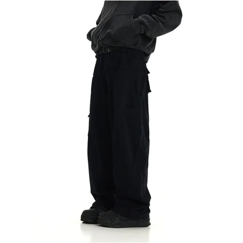 WASHED WIDE LEG CARGO PANTS URBANCLANS