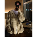 STRIPED HOODED KNIT SWEATER image 2