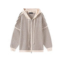 STRIPED HOODED KNIT SWEATER image 4