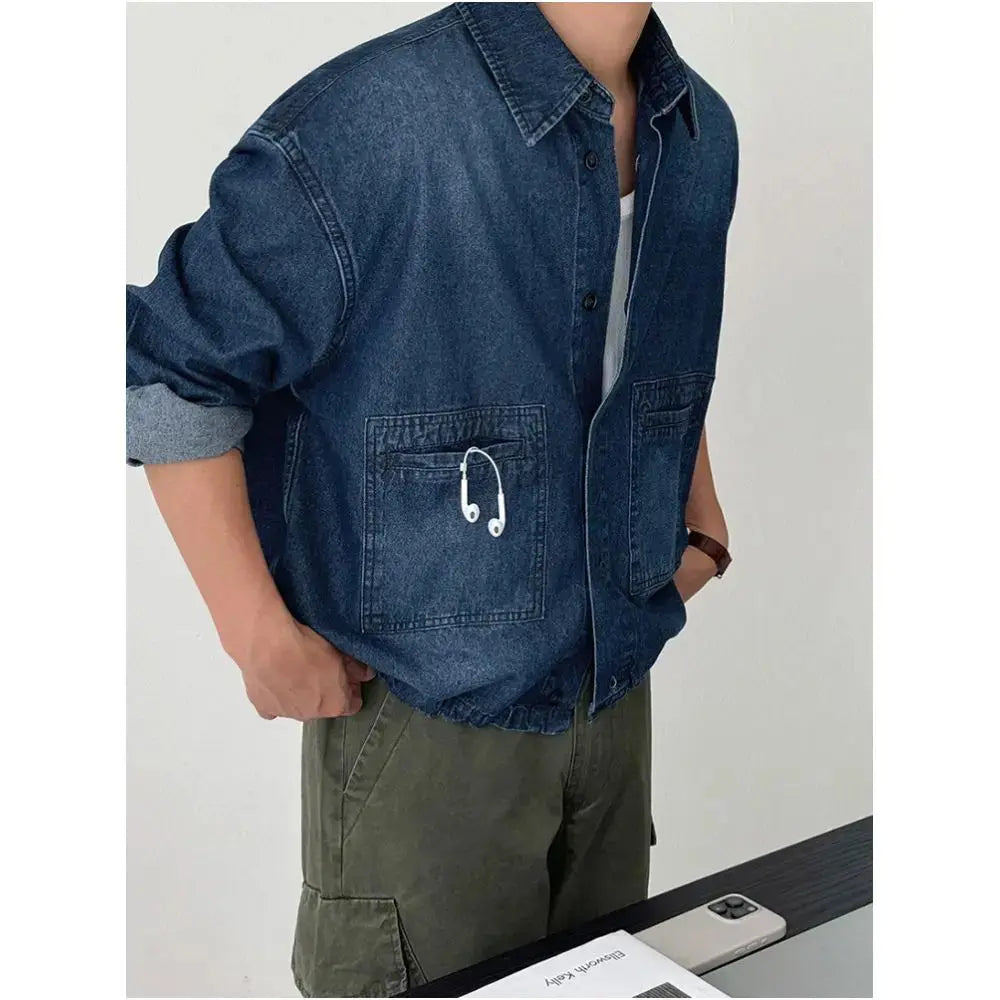 WASHED DENIM LONG SLEEVE SHIRT