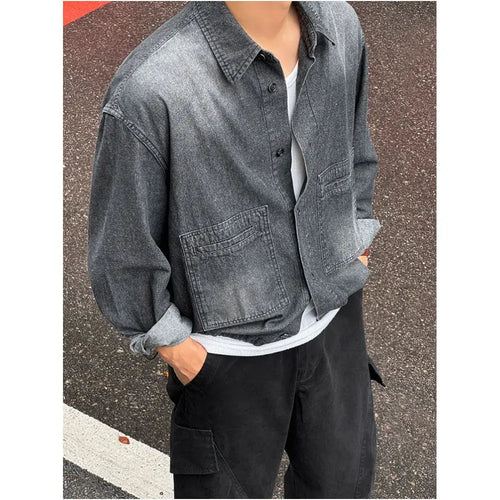 WASHED DENIM LONG SLEEVE SHIRT image 3