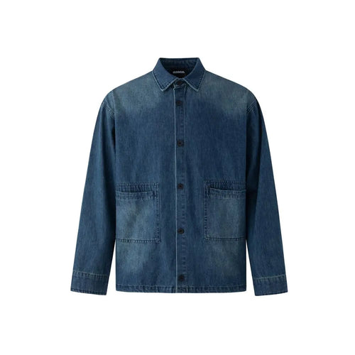 WASHED DENIM LONG SLEEVE SHIRT image 4