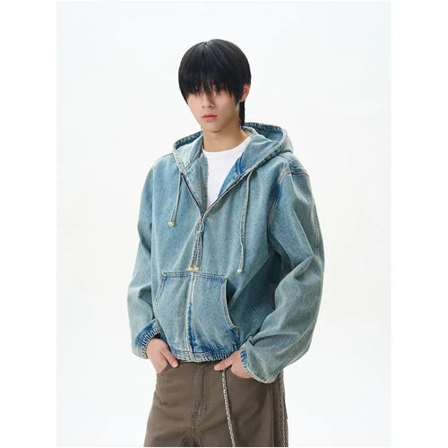 HOODED DENIM JACKET image 4