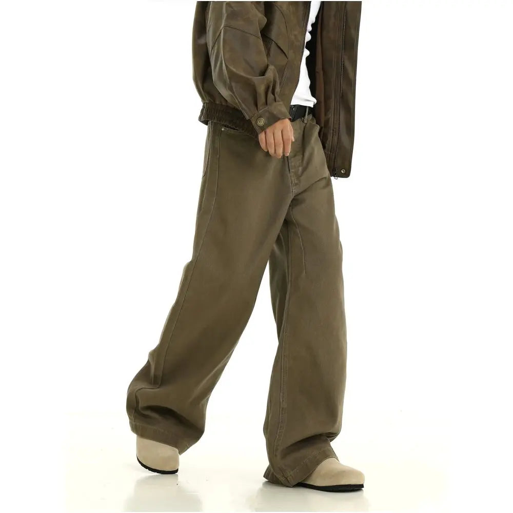 DISTRESSED STRAIGHT LEG CASUAL TROUSERS image 2