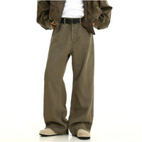 DISTRESSED STRAIGHT LEG CASUAL TROUSERS