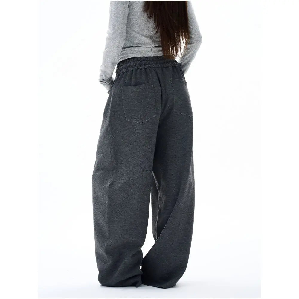 WIDE LEG DARK GRAY TROUSERS image 4