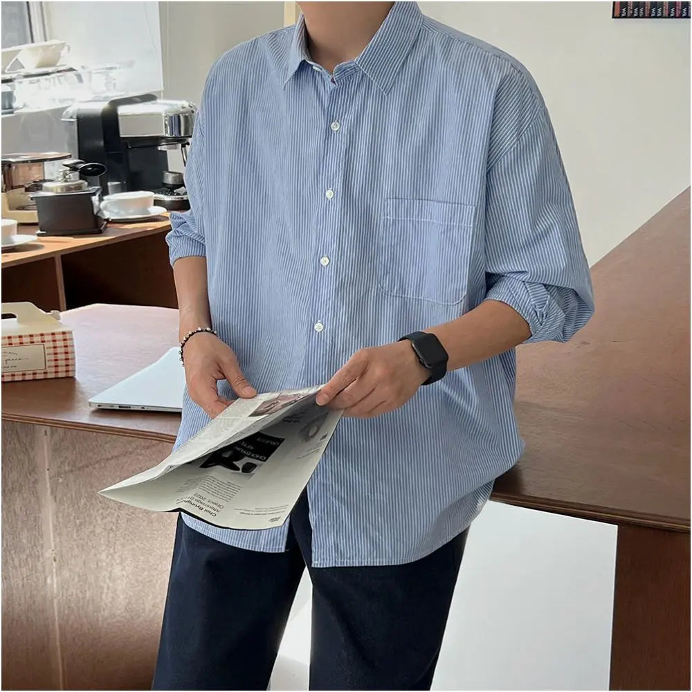 BLUE STRIPED SHIRT image 3
