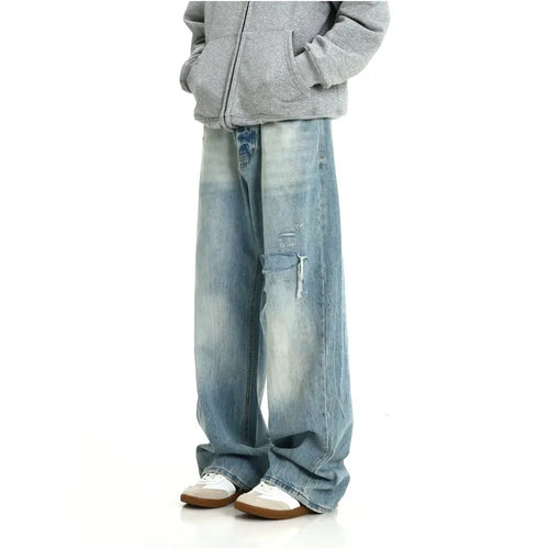 RETRO JEANS MIT GERADEM BEIN IN EISBLAU image 3