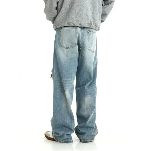 RETRO JEANS MIT GERADEM BEIN IN EISBLAU image 0