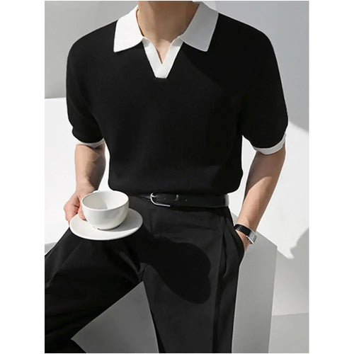 COLOR BLOCK POLOSHIRT IM DESIGNER STIL image 1