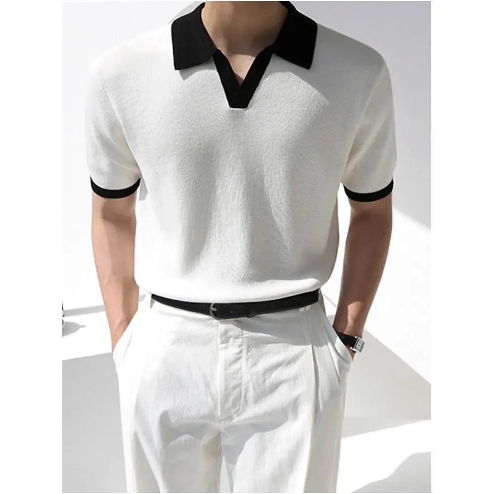 COLOR BLOCK POLOSHIRT IM DESIGNER STIL