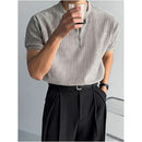 HALF ZIP KNITTED SHORT SLEEVE TOP image 3