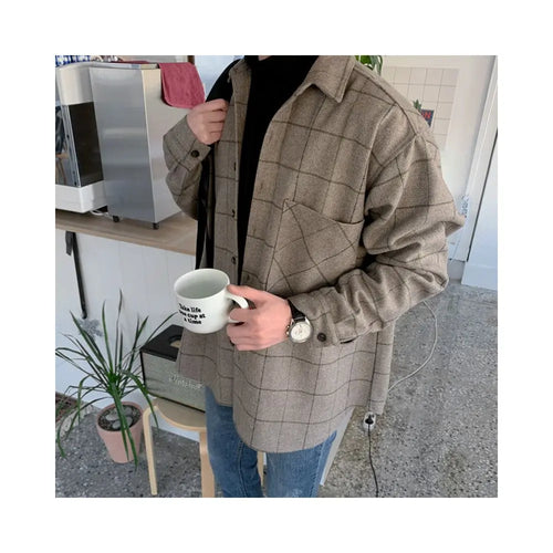 EXTRA-THICK PLAID WOOL-BLEND SHIRT JACKET URBANCLANS