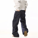 INDIGO PANELED WIDE LEG DENIM image 3