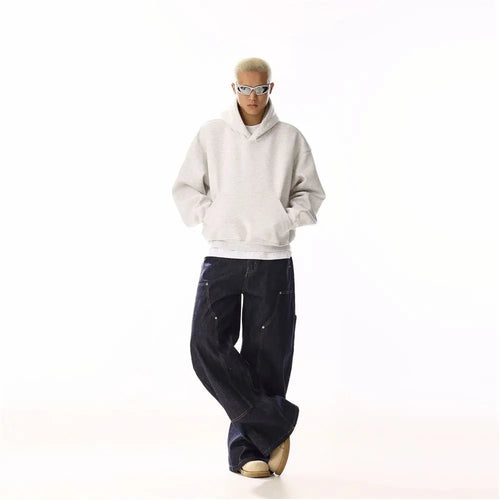 INDIGO PANELED WIDE LEG DENIM image 4