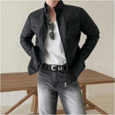 CROPPED BIKER LEATHER JACKET image 1