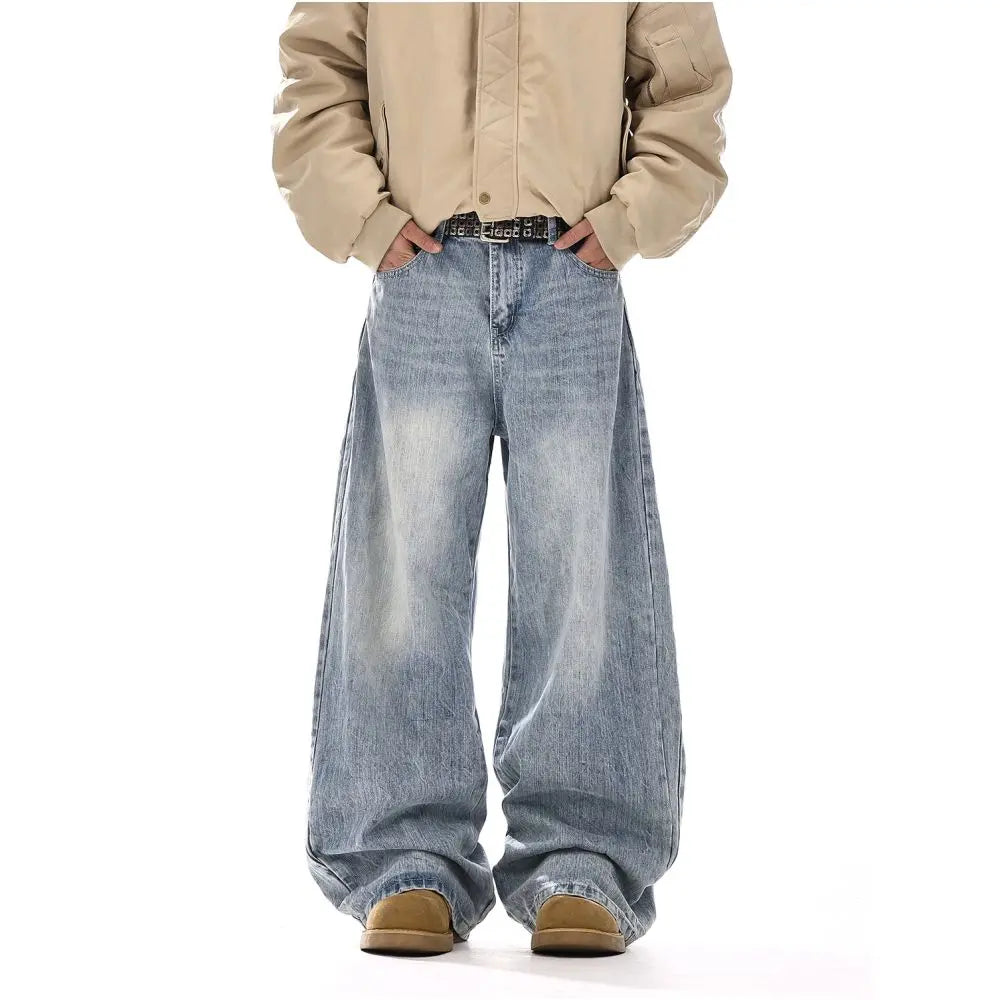 RETRO WASHED DECONSTRUCTED JEANS