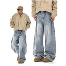 RETRO WASHED DECONSTRUCTED JEANS image 0