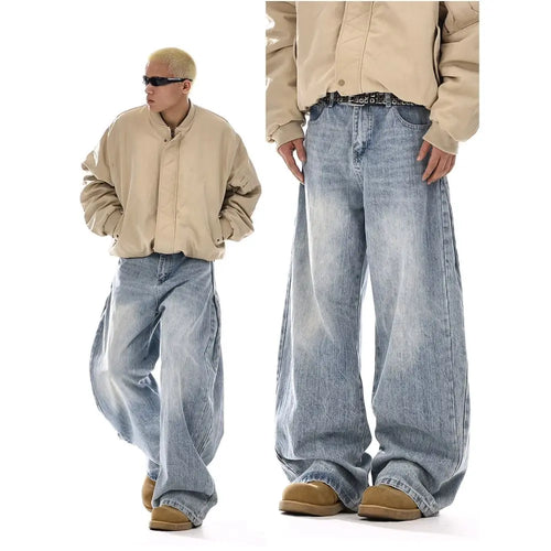 RETRO WASHED DECONSTRUCTED JEANS image 0