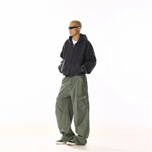 WASHED DISTRESSED DECONSTRUCTED WORK PANTS image 3