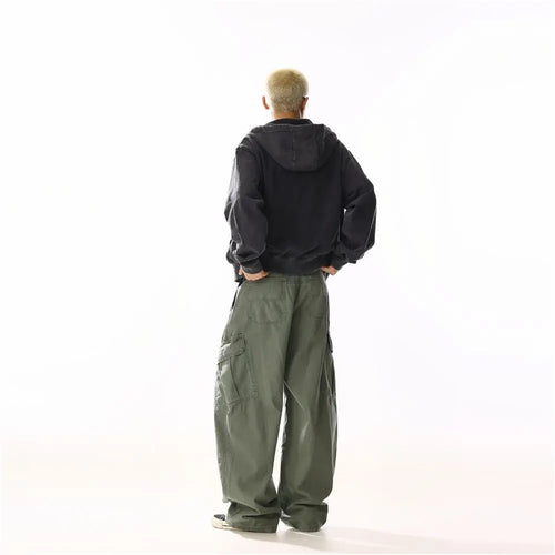 WASHED DISTRESSED DECONSTRUCTED WORK PANTS image 5