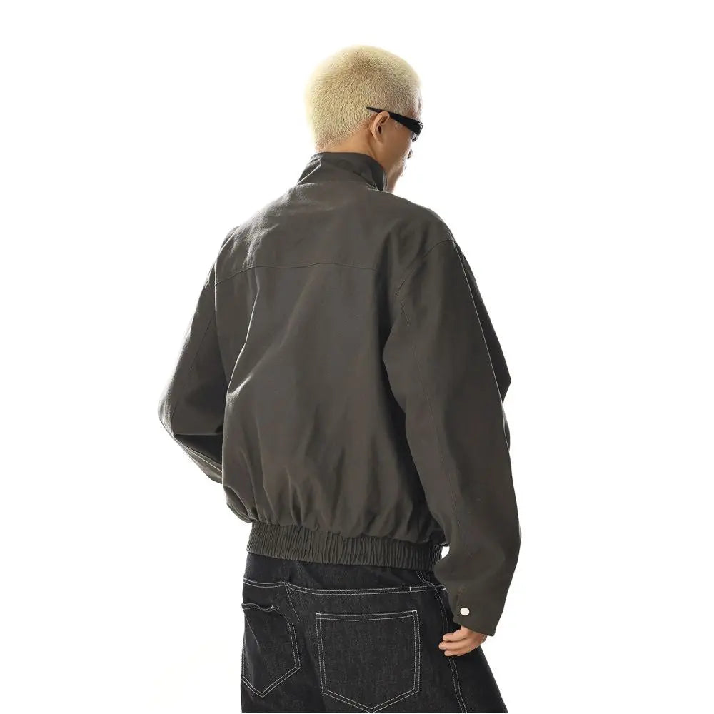 RETRO STAND COLLAR BOMBER JACKET image 4