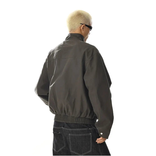 RETRO STAND COLLAR BOMBER JACKET image 4
