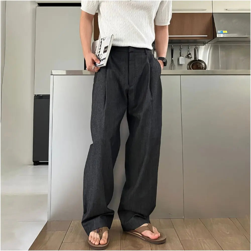 SIMPLE STRAIGHT LEG WIDE LEG TROUSERS image 1