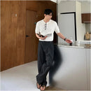 SIMPLE STRAIGHT LEG WIDE LEG TROUSERS image 3