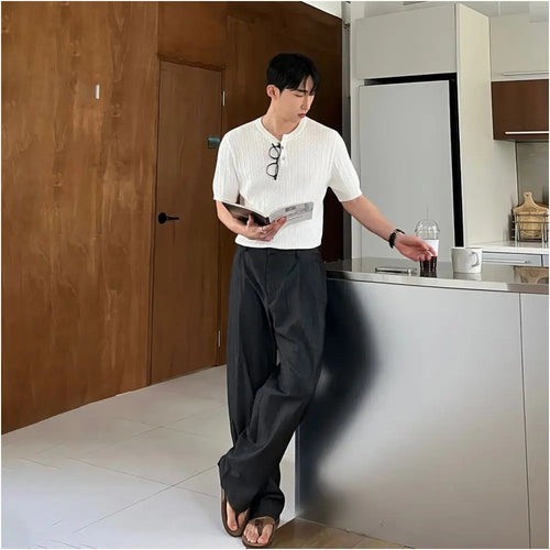 SIMPLE STRAIGHT LEG WIDE LEG TROUSERS image 3