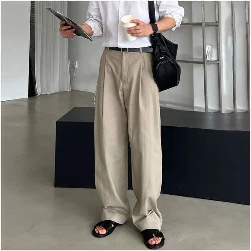 SIMPLE STRAIGHT LEG WIDE LEG TROUSERS image 4