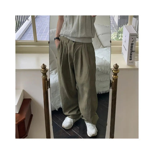 DRAPEY LINEN WIDE-LEG PANTS URBANCLANS