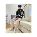 COLOR BLOCK CREW NECK KNIT SWEATER image 2
