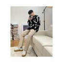 COLOR BLOCK CREW NECK KNIT SWEATER image 3