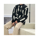 COLOR BLOCK CREW NECK KNIT SWEATER URBANCLANS