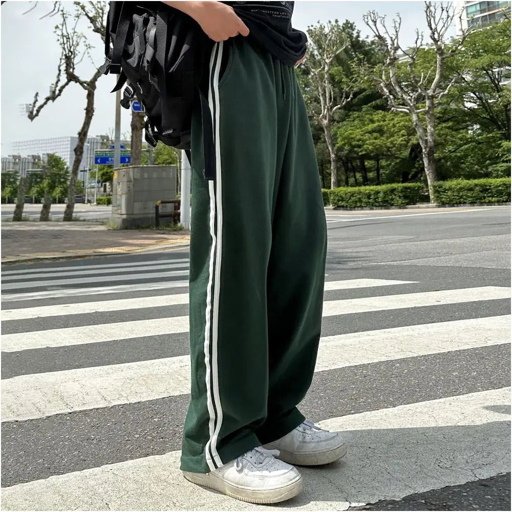 CONTRAST STRIPED CASUAL PANTS URBANCLANS