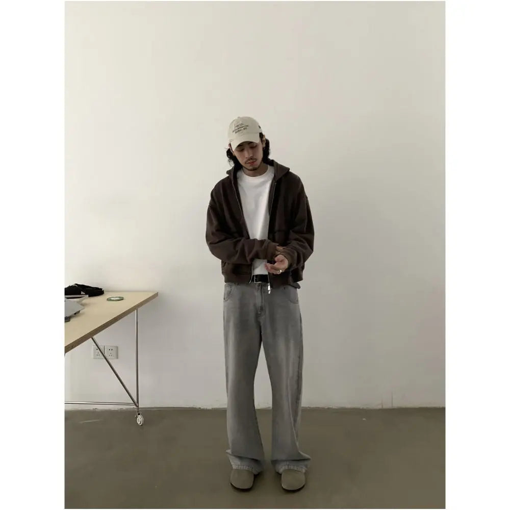 RETRO WASHED DISTRESSED CLEAN FIT TROUSERS image 2