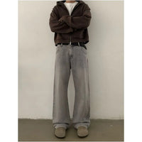 RETRO WASHED DISTRESSED CLEAN FIT TROUSERS