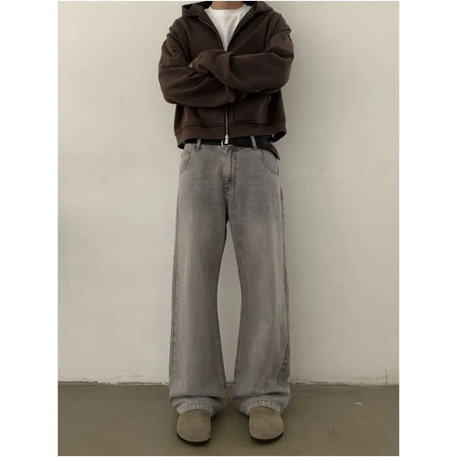 RETRO WASHED DISTRESSED CLEAN FIT TROUSERS URBANCLANS