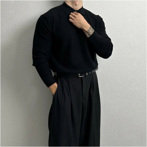 Knitted Long Sleeve Polo Shirt image 4