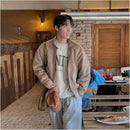 FAUX SUEDE STAND UP COLLAR FLIGHT JACKET URBANCLANS