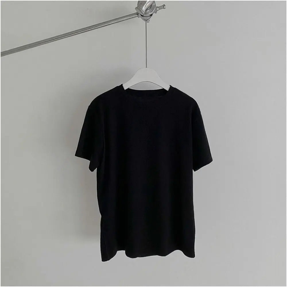 SIMPLE SOLID COLOR SHORT SLEEVE SHIRT image 4