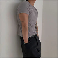 SIMPLE SOLID COLOR SHORT SLEEVE SHIRT