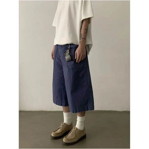 VINTAGE WASHED DISTRESSED BLUE CAPRI PANTS image 2